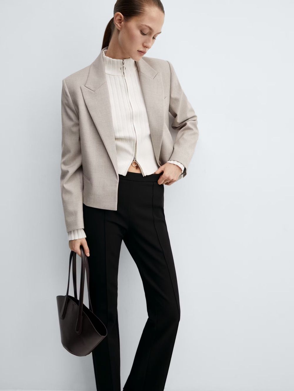 Mango CROPPED BLAZER WITH BUTTON